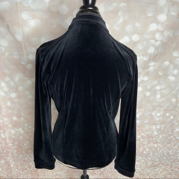 DANA Buchman Black Velour Front Zip Jacket - Picture 2 of 8
